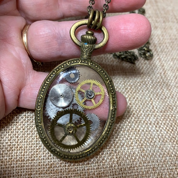 Steampunk Gears necklace One of a kind Handmade - Picture 2 of 8